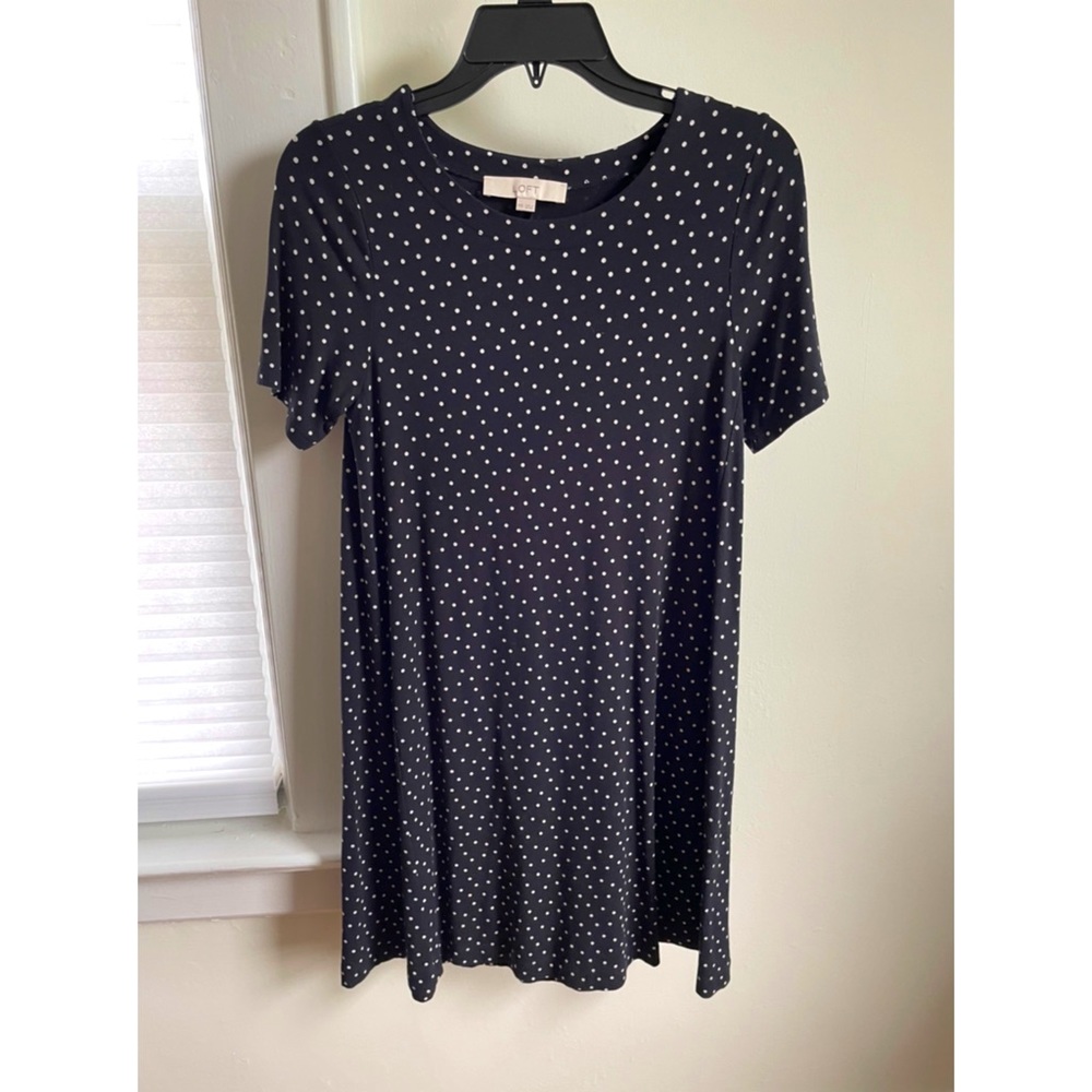 Loft Polka Dot Jersey Dress, size XXS very comfy